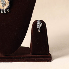 Blue German Silver Jute Necklace Set