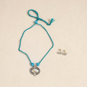 Blue - german silver necklace set 10 - handcrafted