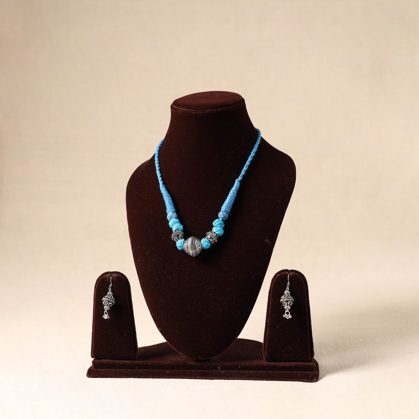 Blue German Silver Necklace Set