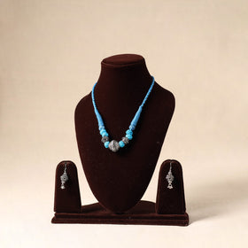 Blue German Silver Necklace Set