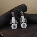 White German Silver-Plated Ethnic Drop Earrings