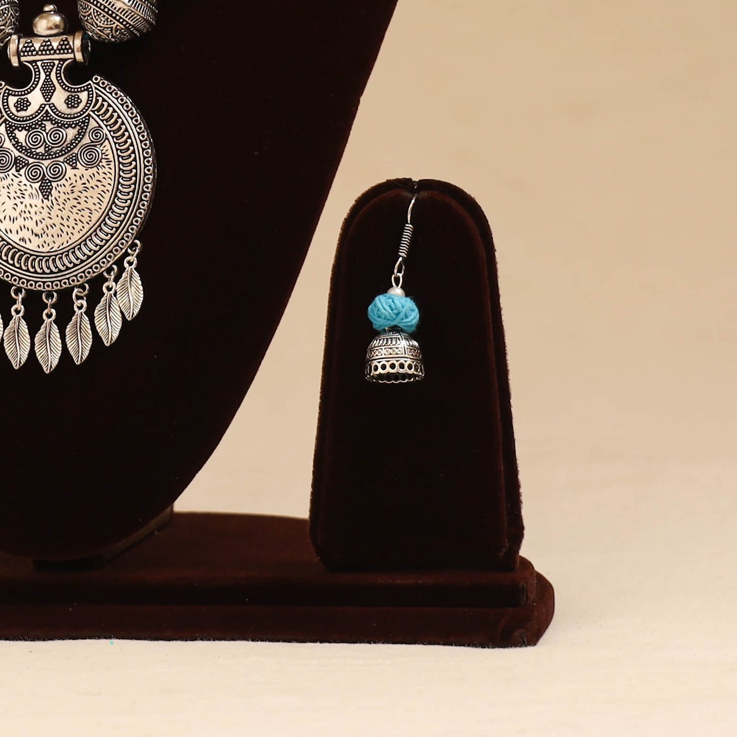 German silver thread beads necklace set 25 - handcrafted