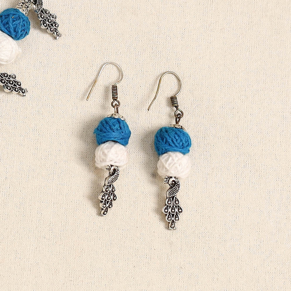 Blue - german silver thread beads necklace set 30