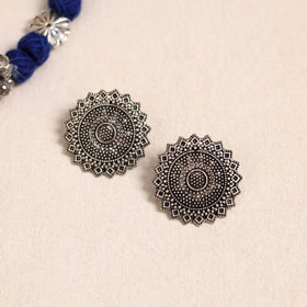 Blue German Silver Thread Beads Necklace Set