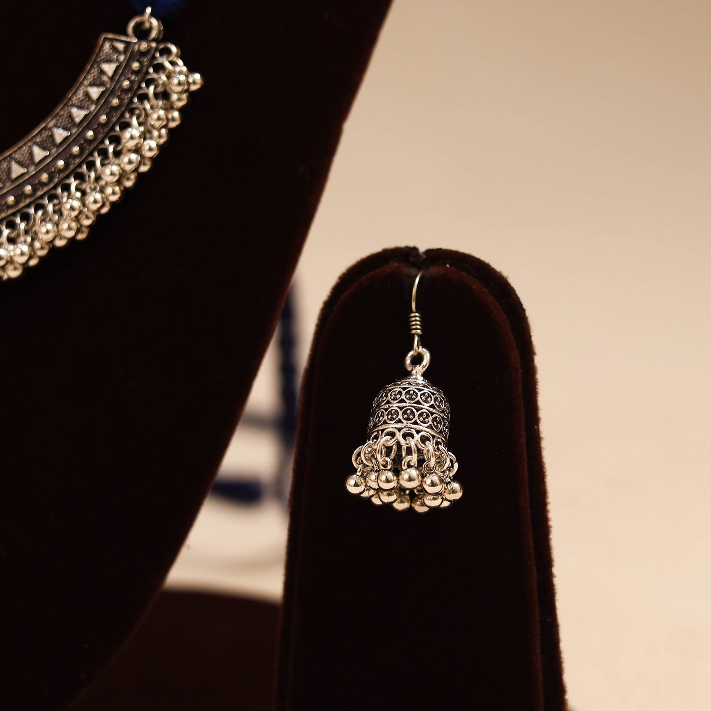 Blue - german silver thread braided necklace set 10