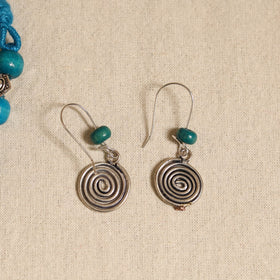 Blue - german silver wooden beads necklace set 10