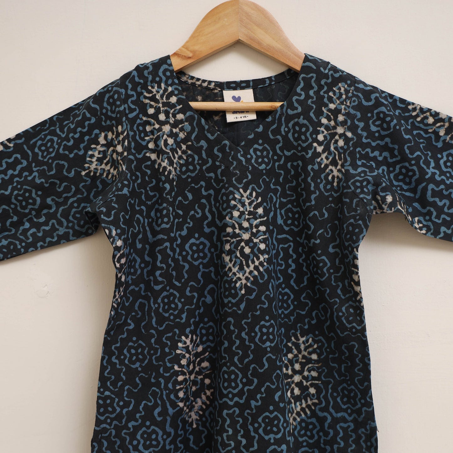 Blue - girls akola pure cotton kurta set (2-6 years) 19