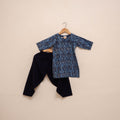 Girls indigo bagru pure cotton kurta set (2-6 years) 18
