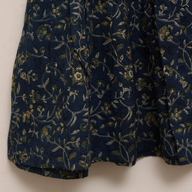 Blue - girls pure cotton ajrakh hand block print frock
