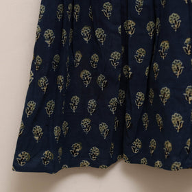 Blue - girls pure cotton ajrakh hand block print frock