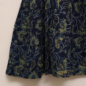 Blue - girls pure cotton ajrakh hand block print frock