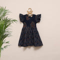 Girls pure cotton ajrakh hand block print frock dress (2-3