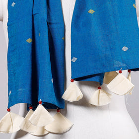  Godavari Jamdani Buti Patchwork Cotton Stole with Tassels Online 