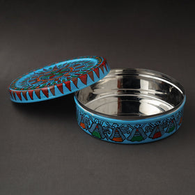  Godna Madhubani Handpainted Stainless Steel Casserole