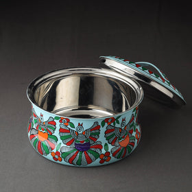  Godna Madhubani Handpainted Stainless Steel Casserole 