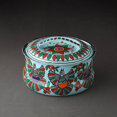 Godna Madhubani Handpainted Stainless Steel Casserole 