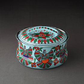  Godna Madhubani Handpainted Stainless Steel Casserole 