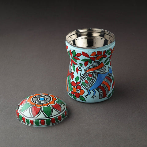  Bengal Patua Handpainted Stainless Steel Multi Utility Canister 