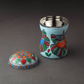 Blue Bengal Patua Handpainted Stainless Steel Multi Utility Canister