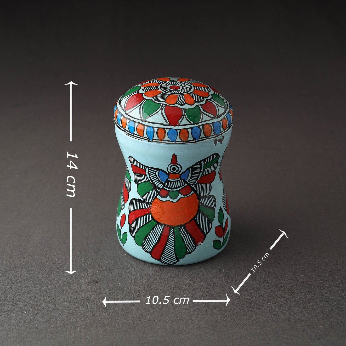 Blue Bengal Patua Handpainted Stainless Steel Multi Utility Canister