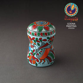  Bengal Patua Handpainted Stainless Steel Multi Utility Canister 