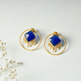  Golden Plated Seep Pearl & Hydro Stone Earrings Online at iTokri.com