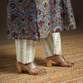 Blue - gota work chanderi silk sanganeri kurta set (set