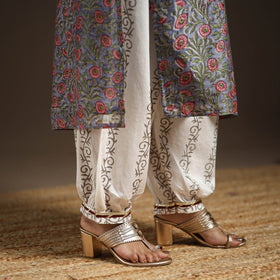 Blue - gota work chanderi silk sanganeri kurta set (set