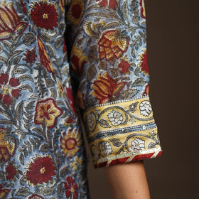 Blue - gota work chanderi silk sanganeri kurta set (set