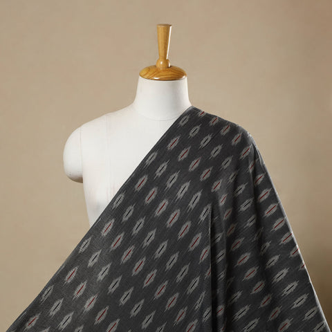  Grey Cotton Pochampally Weave Ikat Fabric
