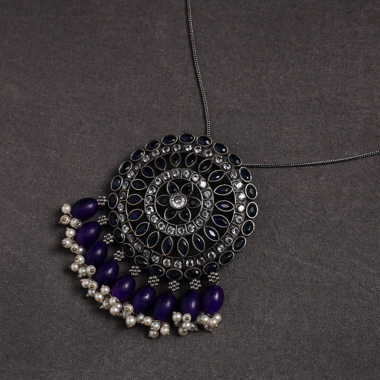 Buy GS Stone Embedded Pendant Necklace