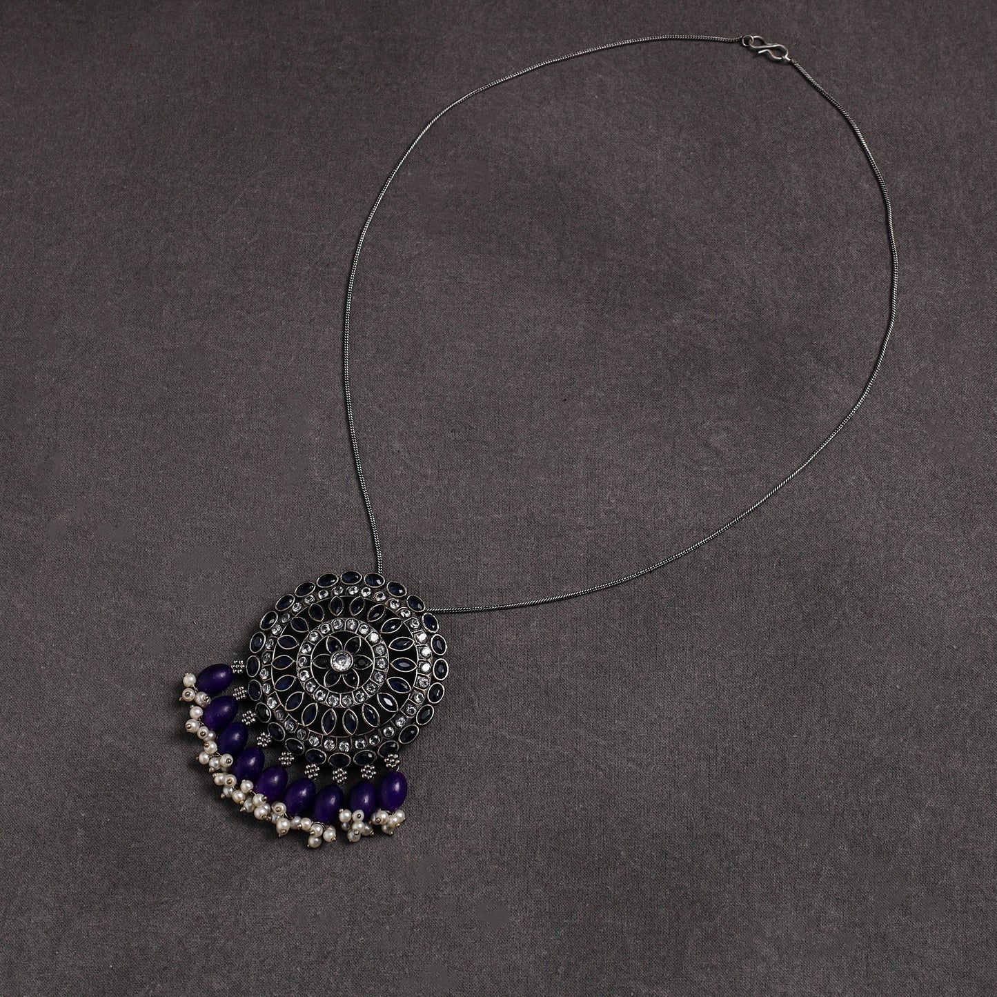 Buy GS Stone Embedded Pendant Necklace