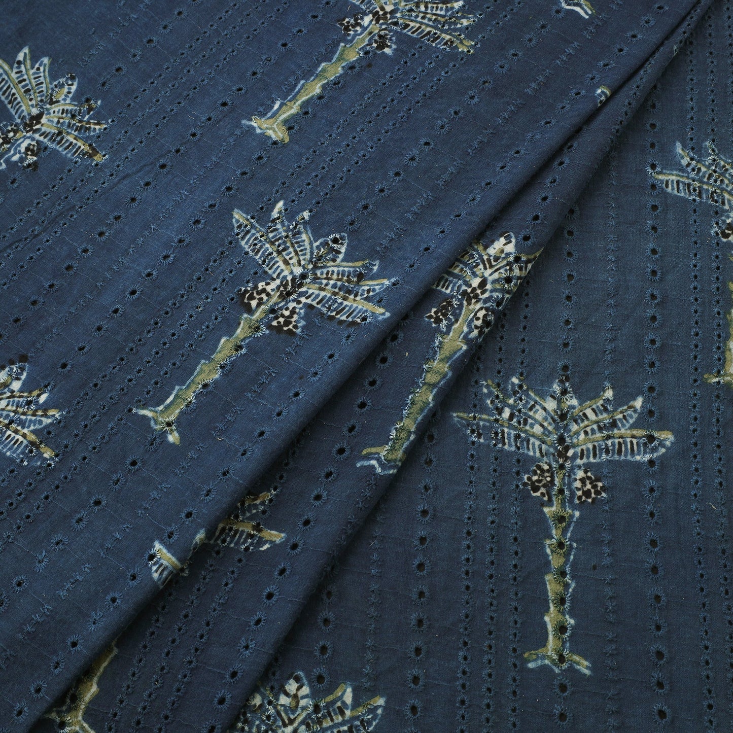 Blue Hakoba Natural Dyed Cotton Ajrakh Print Fabric