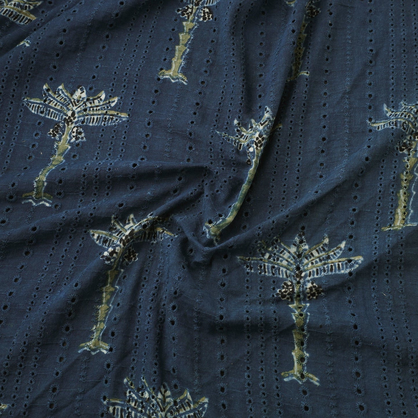Blue Hakoba Natural Dyed Cotton Ajrakh Print Fabric