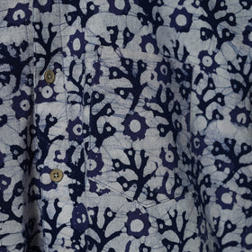 Half sleeve cotton men hand block batik print shirt 04