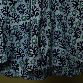 Half sleeve cotton men hand block batik print shirt 14