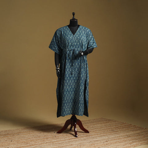 Hand akola long kaftan with tie-up waist 08 - handcrafted