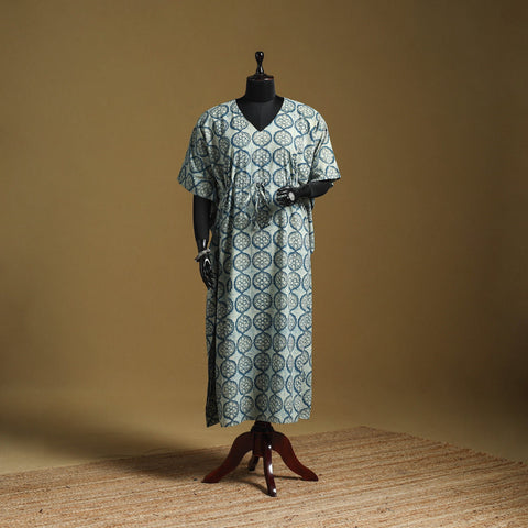 Hand akola long kaftan with tie-up waist 15 - handcrafted