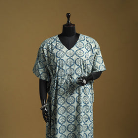 Hand akola long kaftan with tie-up waist 15 - handcrafted