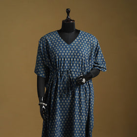 Hand akola long kaftan with tie-up waist 21 - handcrafted