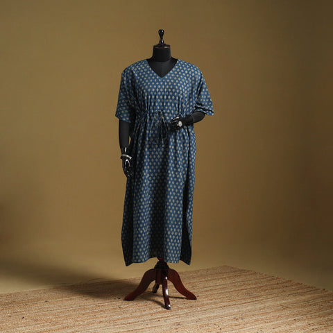 Hand akola long kaftan with tie-up waist 21 - handcrafted