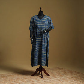 Hand akola long kaftan with tie-up waist 21 - handcrafted