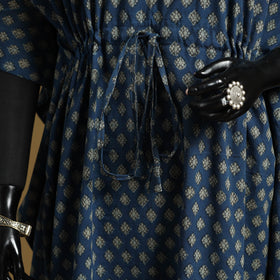 Hand akola long kaftan with tie-up waist 21 - handcrafted