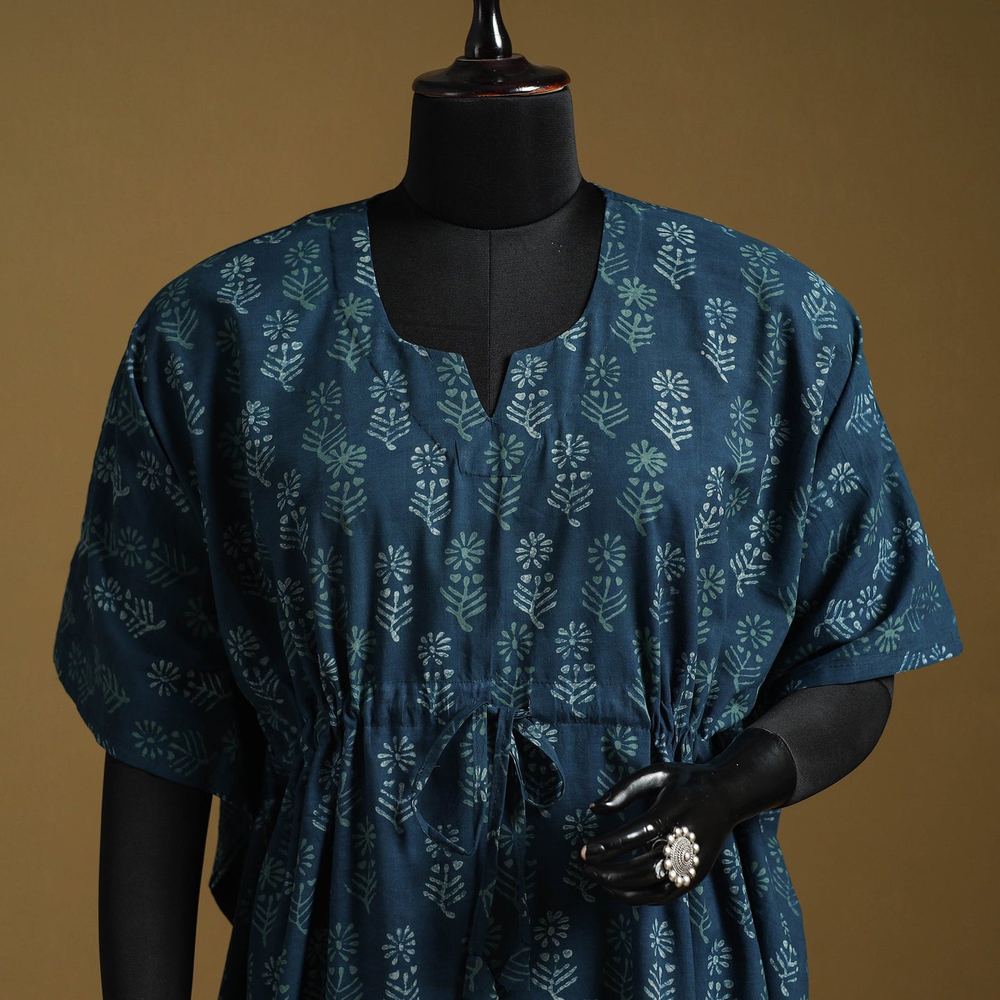 Hand akola short kaftan with tie-up waist 25 - handcrafted