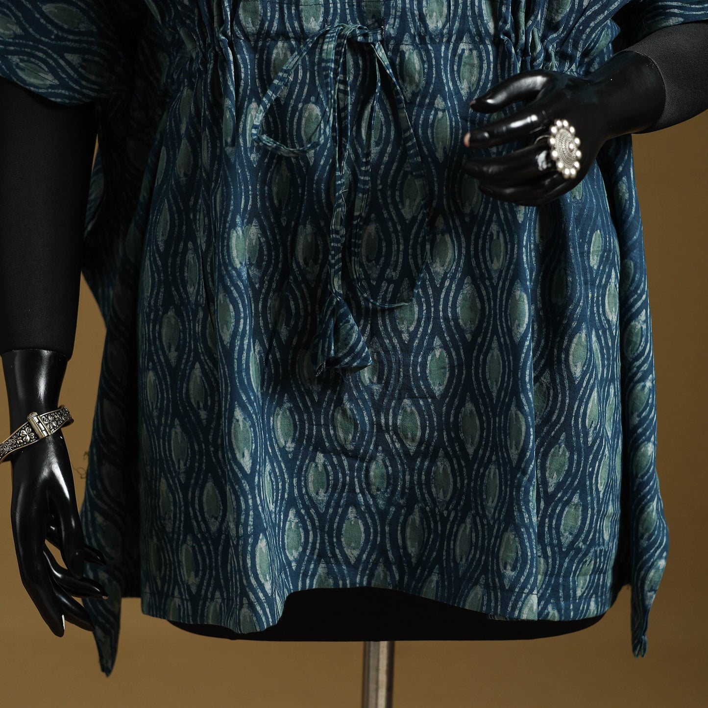 Hand akola short kaftan with tie-up waist 35 - handcrafted