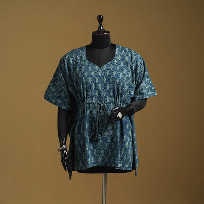 Hand akola short kaftan with tie-up waist 35 - handcrafted