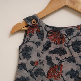 Blue - hand bagru cotton baby girl dress (6-12 months) 10