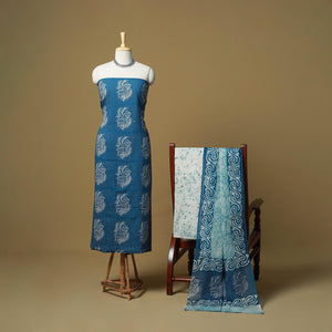 Hand batik cotton 3pc unstitched dress material 01