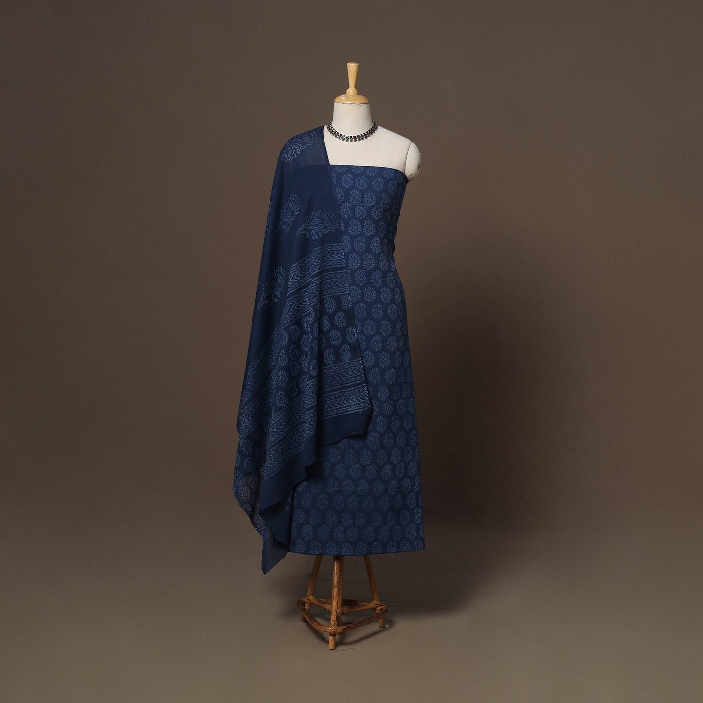 Hand batik cotton 3pc unstitched dress material 52