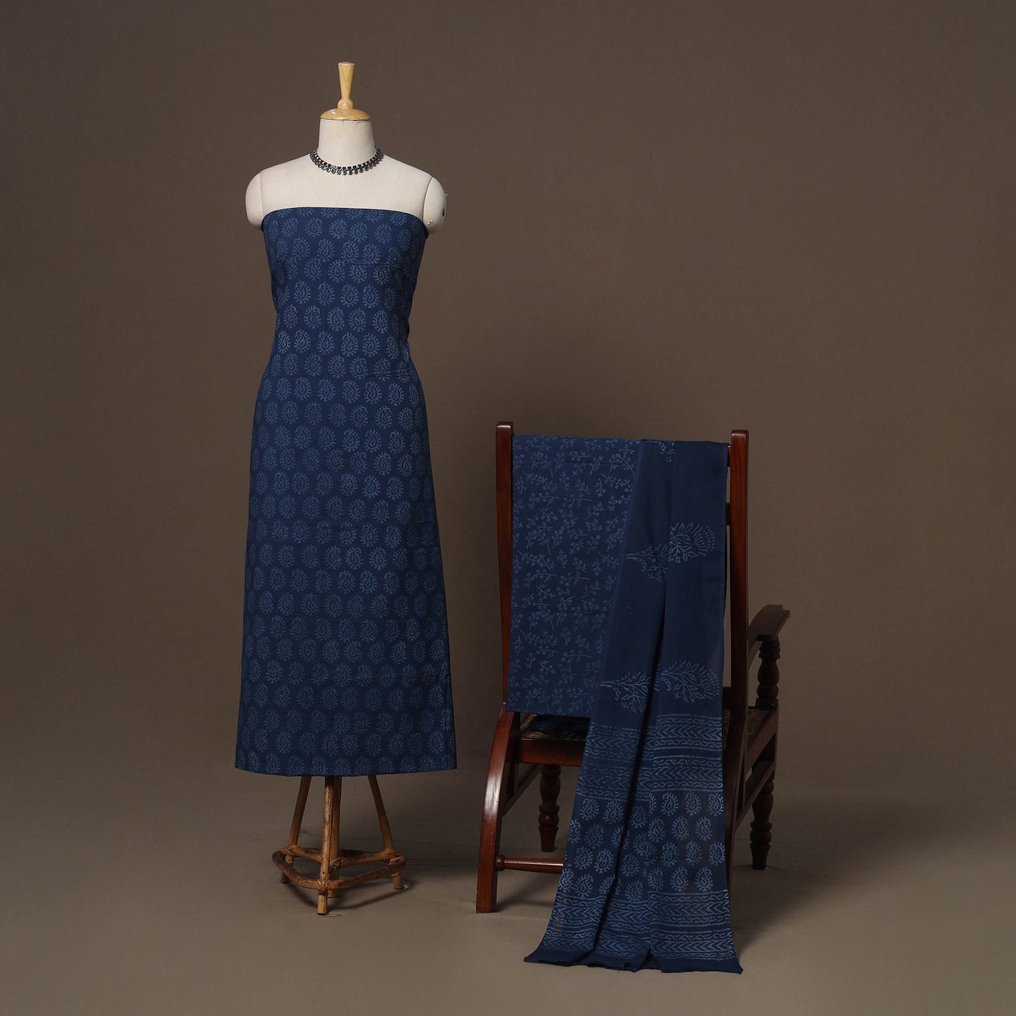 Hand batik cotton 3pc unstitched dress material 52